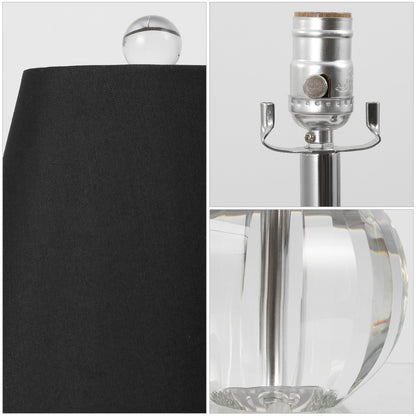 Lampe de table LED Goddard 16 boule de cristal/métal, par JONATHAN Y