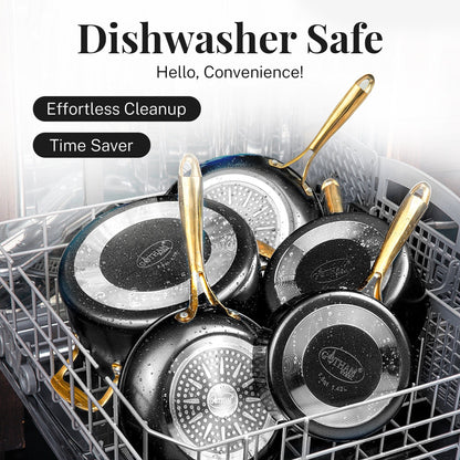 Ensemble de 15 pièces de casseroles et poêles Gotham Steel noires en céramique ultra antiadhésive avec ustensiles