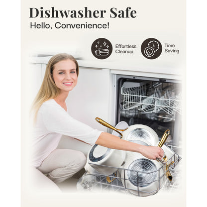 Ensemble de 15 pièces de casseroles et poêles Gotham Steel couleur crème, en céramique ultra antiadhésive, avec ustensiles