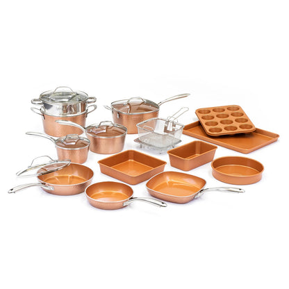 Ensemble de 20 pièces de batterie de cuisine antiadhésive Gotham Steel Hammered