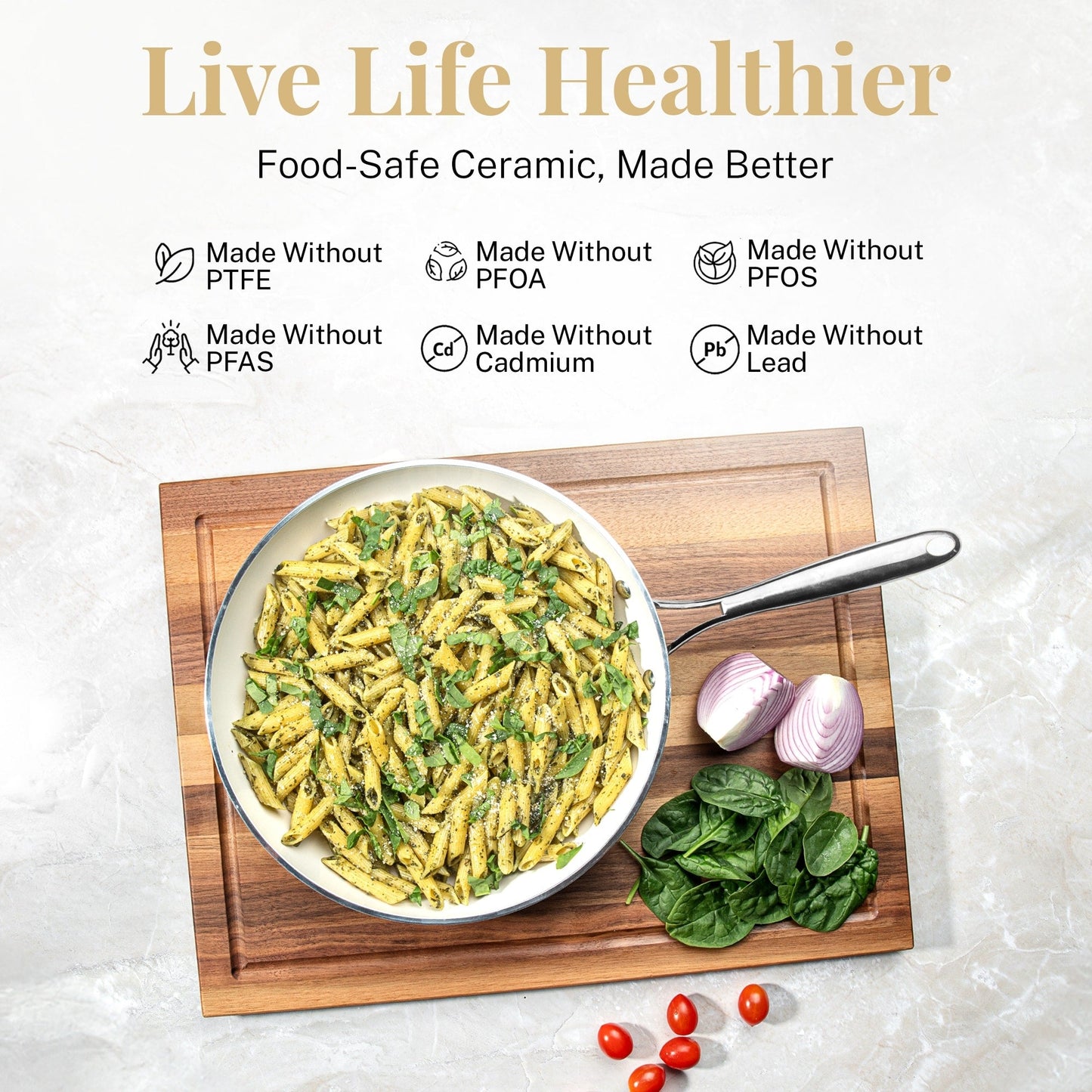 Ensemble de 20 pièces de casseroles et poêles antiadhésives Gotham Steel Naturals Express avec moules à pâtisserie et ustensiles