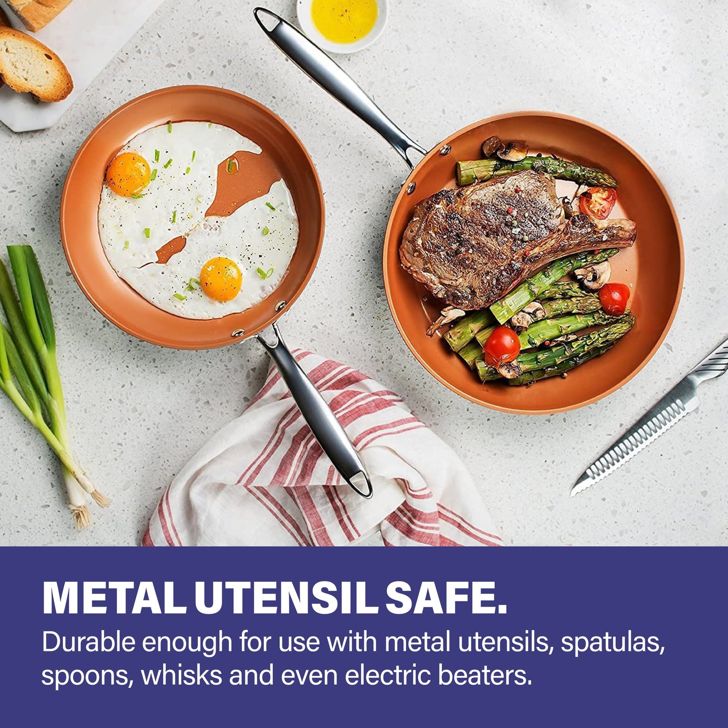 Ensemble de 20 pièces de batterie de cuisine et de pâtisserie Gotham Steel Pro en acier anodisé dur