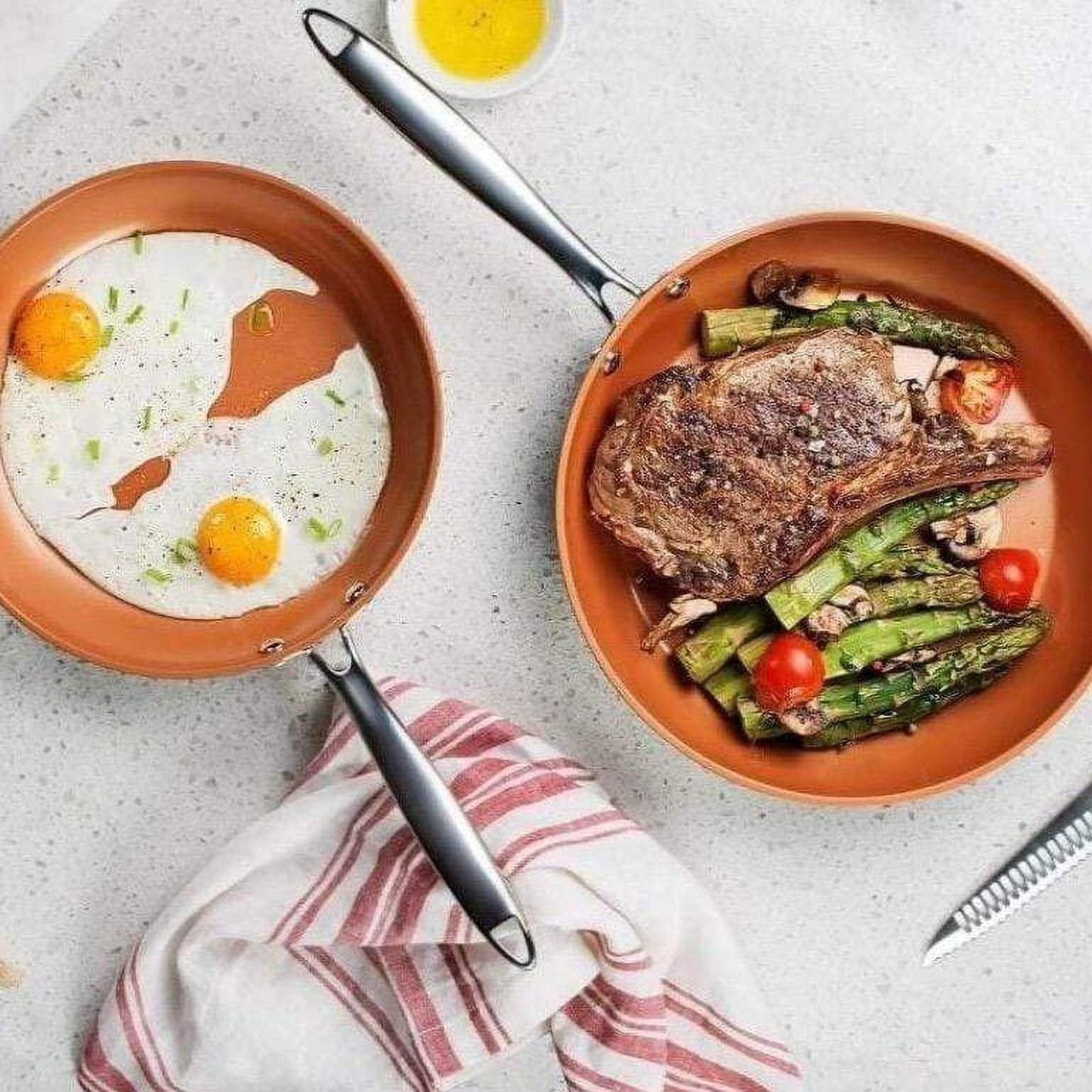 Ensemble de 3 poêles antiadhésives Gotham Steel Pro en aluminium anodisé dur - 8'', 10'' et 12''