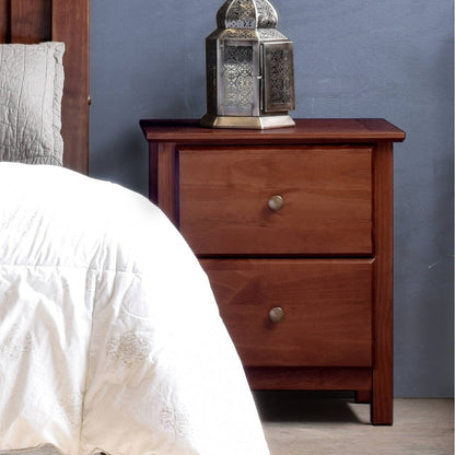Table de chevet Shaker en bois massif à 2 tiroirs, style Shaker, avec grain de bois