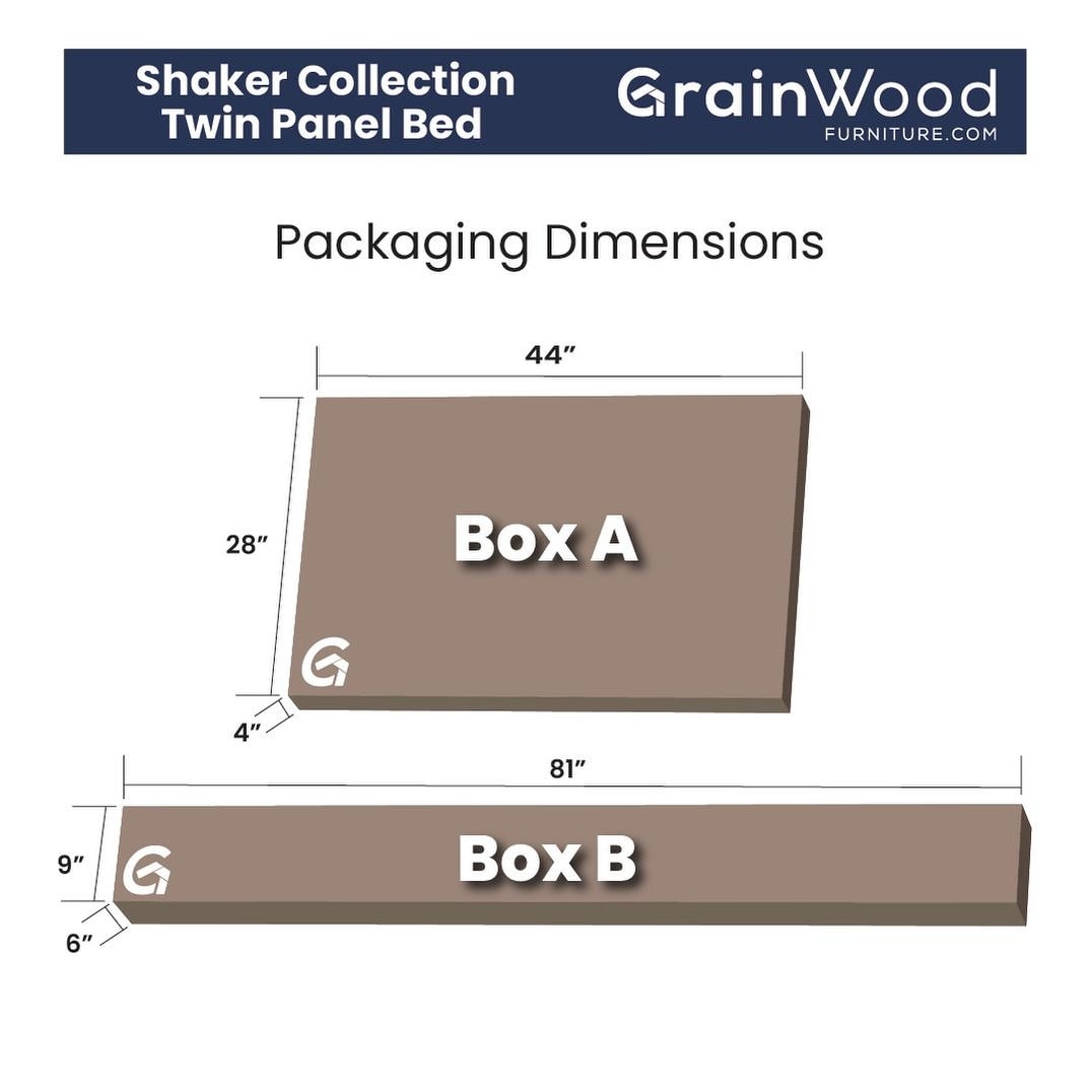 Lit plateforme en bois massif de style Shaker, meuble en bois grainé