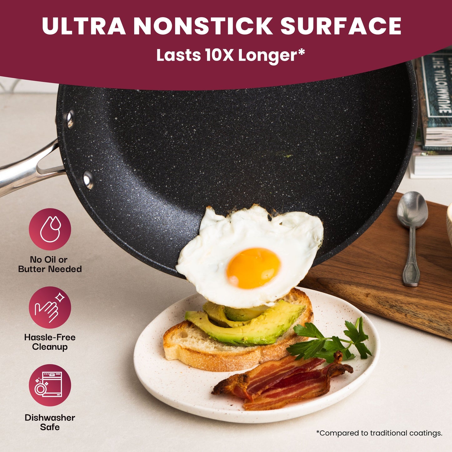 Ensemble de 20 pièces de casseroles et poêles antiadhésives Granitestone