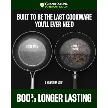 Ensemble de 14 pièces de batterie de cuisine Granitestone Armor Max en aluminium anodisé dur