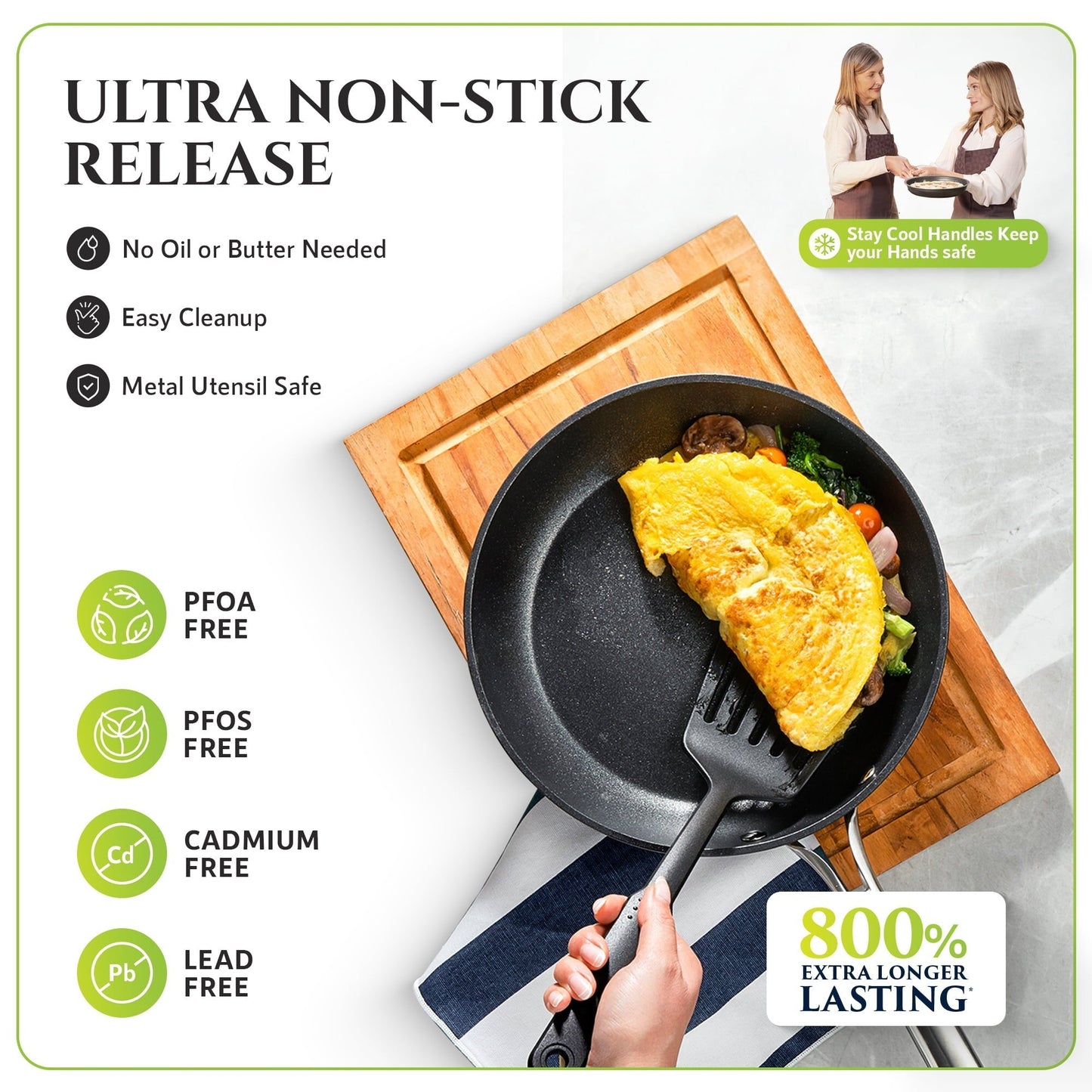 Ensemble de 14 pièces de batterie de cuisine Granitestone Armor Max en aluminium anodisé dur