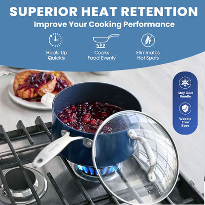 Ensemble de 20 pièces de batterie de cuisine antiadhésive Granitestone Blue