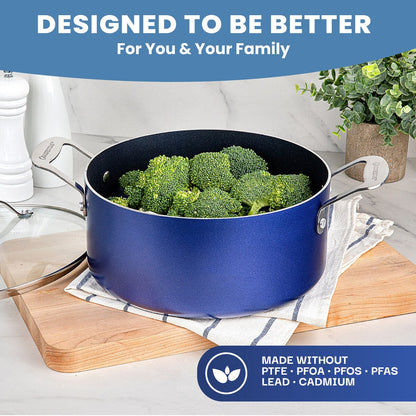 Ensemble de 20 pièces de batterie de cuisine antiadhésive Granitestone Blue