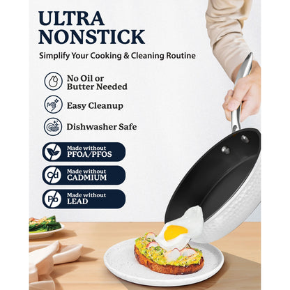 Ensemble de 15 pièces de batterie de cuisine antiadhésive Granitestone Charleston Hammered