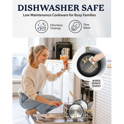 Ensemble de 15 pièces de batterie de cuisine antiadhésive Granitestone Charleston Hammered