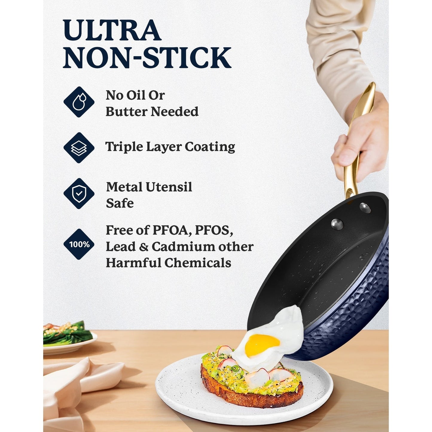 Ensemble de 15 pièces de batterie de cuisine antiadhésive Granitestone Charleston Hammered