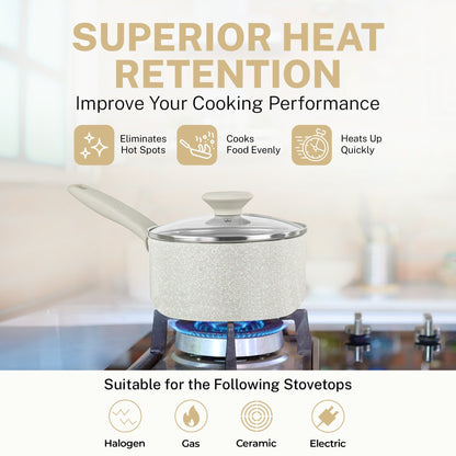 Ensemble de 20 pièces de batterie de cuisine et de pâtisserie antiadhésive Granitestone Desert Cream