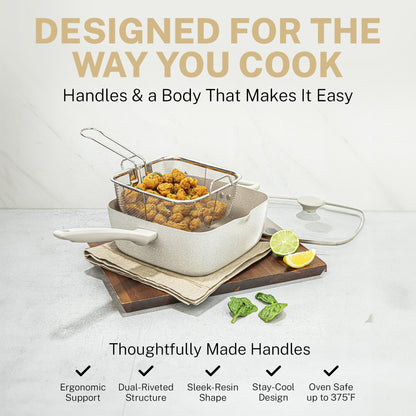 Ensemble de 20 pièces de batterie de cuisine et de pâtisserie antiadhésive Granitestone Desert Cream