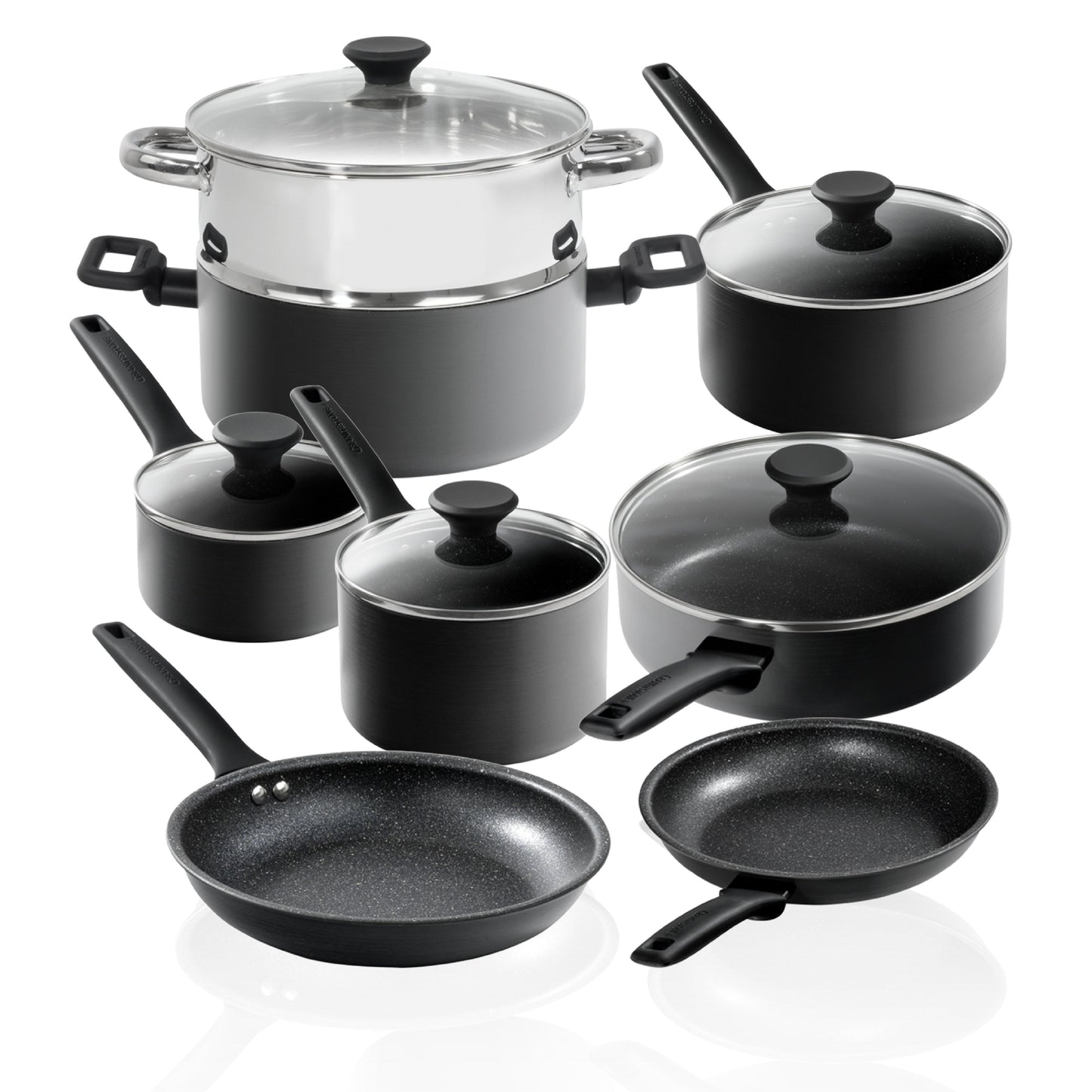 Ensemble de 13 pièces de batterie de cuisine antiadhésive Granitestone Pro Premier en aluminium anodisé dur