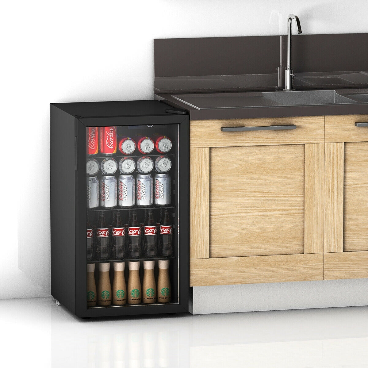 Réfrigérateur à boissons Gymax 120 canettes (bière, vin, soda) - Mini