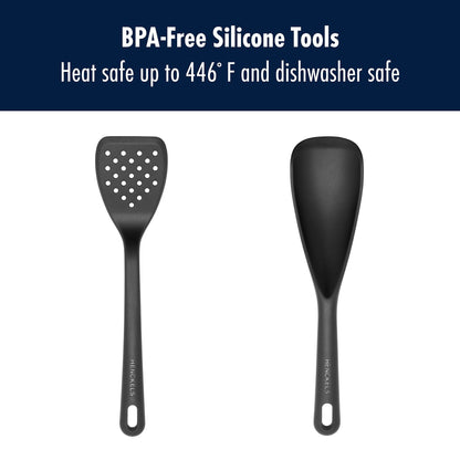 Ensemble de 3 poêles à frire HENCKELS Paradigm avec spatule et cuillère de service offertes - 5 pièces