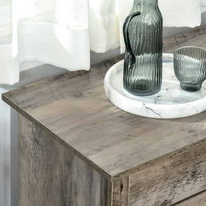 Buffet/meuble de rangement style porte de grange HOMCOM 32, idéal pour le salon ou l'entrée.