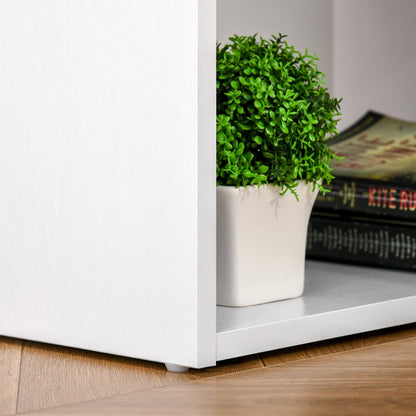 Bureau d'ordinateur HOMCOM 47 moderne pour la maison avec bibliothèque intégrée, table de travail, 3 tiroirs et étagère de rangement - Blanc