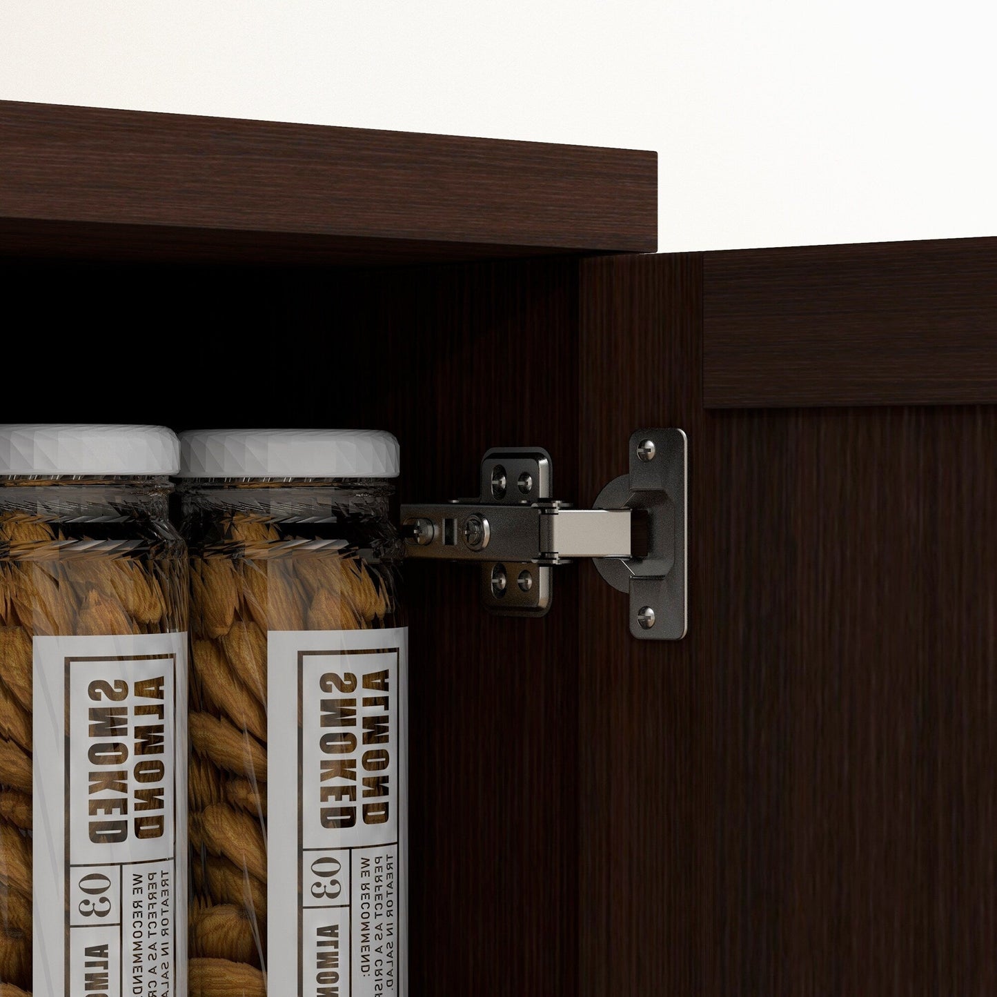 HOMCOM 63 Garde-manger à 2 portes, meuble de rangement autoportant avec étagères à 5 niveaux et 2 étagères réglables pour salle à manger