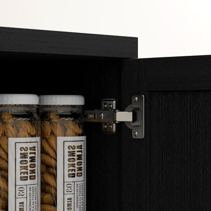 HOMCOM 63 Garde-manger à 2 portes, meuble de rangement autoportant avec étagères à 5 niveaux et 2 étagères réglables pour salle à manger