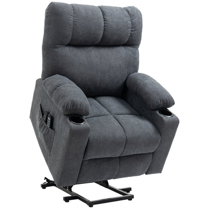 Fauteuil releveur électrique HOMCOM pour personnes âgées, fauteuil inclinable surdimensionné pour salon avec télécommande