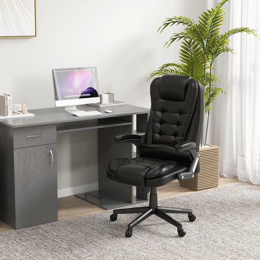 Fauteuil de bureau massant à dossier haut HOMCOM avec 6 points de vibration, beige