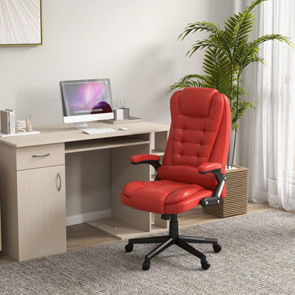 Fauteuil de bureau massant à dossier haut HOMCOM avec 6 points de vibration, beige