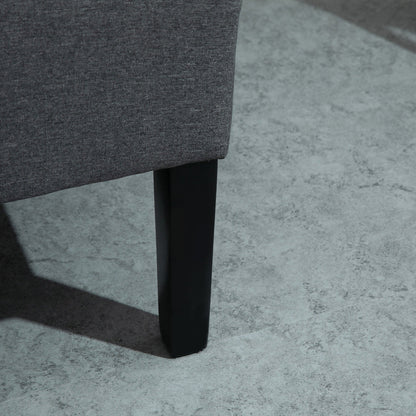 Canapé deux places HOMCOM en lin capitonné, sans accoudoirs, avec pieds en bois - 73 x 110 x 93 cm