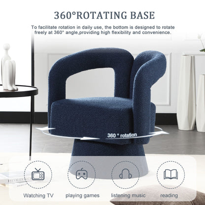 Fauteuils d'appoint HOMEFUN en tissu bouclé, pivotants à 360 degrés, style tonneau confortable