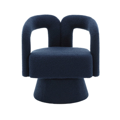 Fauteuils d'appoint HOMEFUN en tissu bouclé, pivotants à 360 degrés, style tonneau confortable