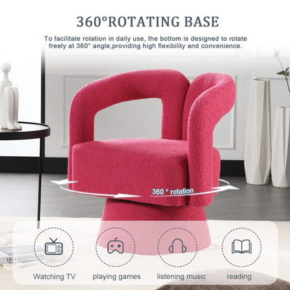 Fauteuils d'appoint HOMEFUN en tissu bouclé, pivotants à 360 degrés, style tonneau confortable