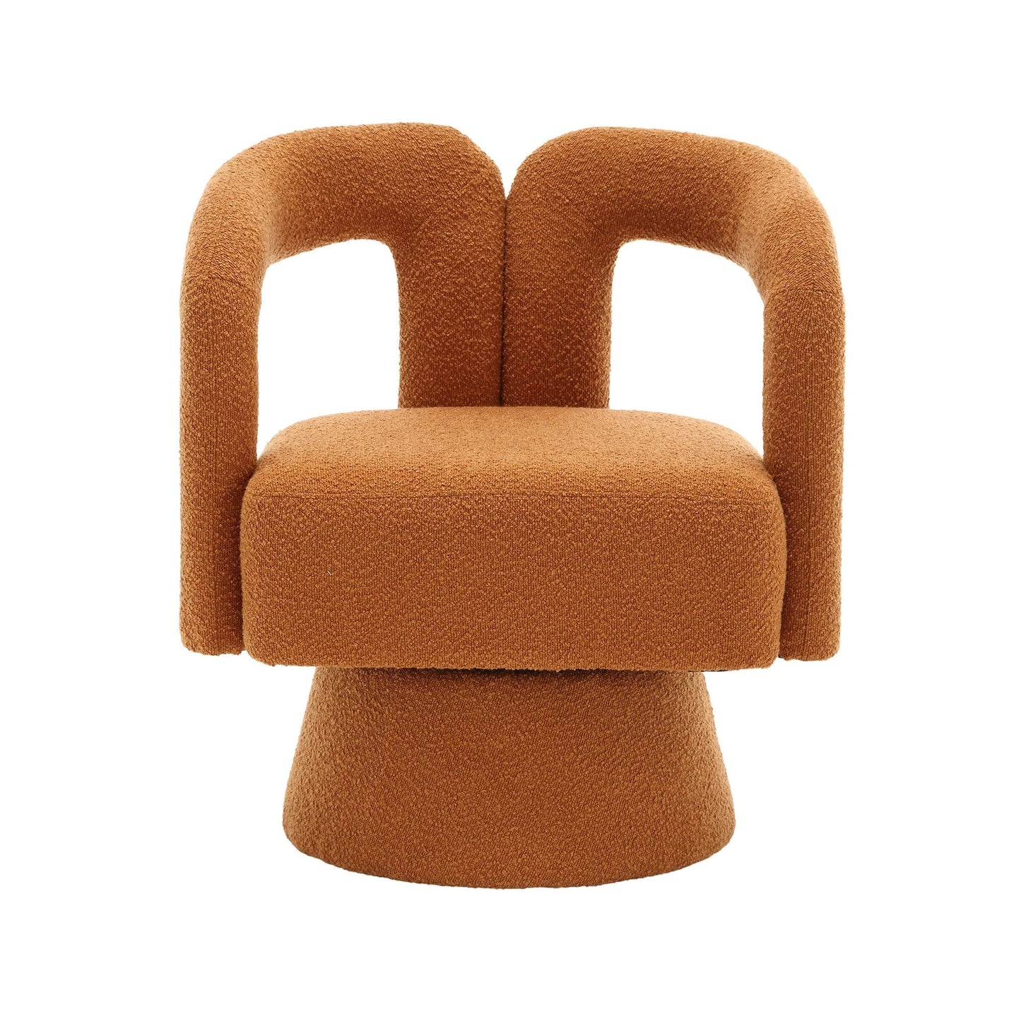 Fauteuils d'appoint HOMEFUN en tissu bouclé, pivotants à 360 degrés, style tonneau confortable