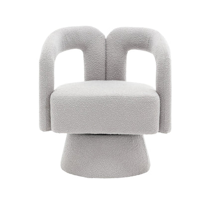 Fauteuils d'appoint HOMEFUN en tissu bouclé, pivotants à 360 degrés, style tonneau confortable