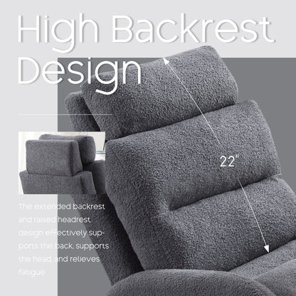 Fauteuil lounge HOMYKA avec dossier réglable et pouf de rangement