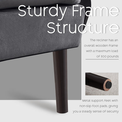 Fauteuil lounge HOMYKA avec dossier réglable et pouf de rangement