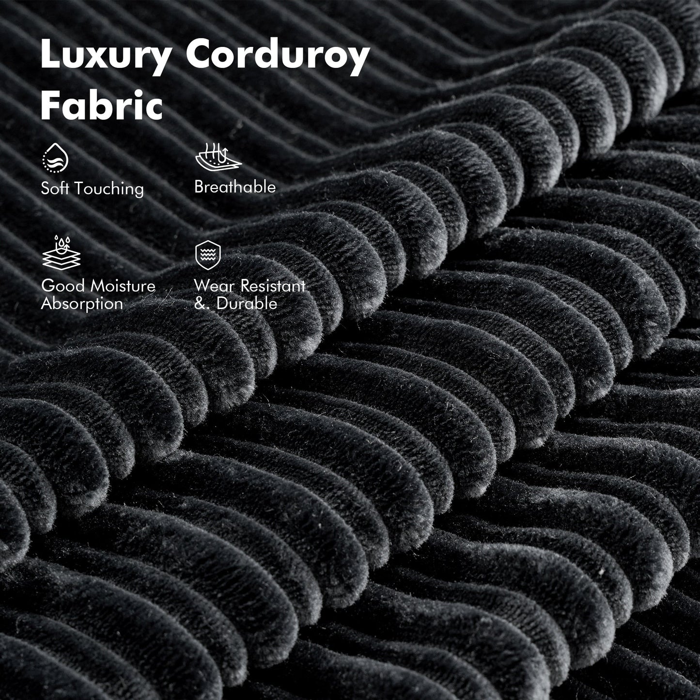 HOOOWOOO Canapé pliant moderne en velours côtelé