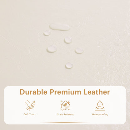 Pouf de rangement rectangulaire capitonné en similicuir (50,3 x 17,50 x 18 cm)