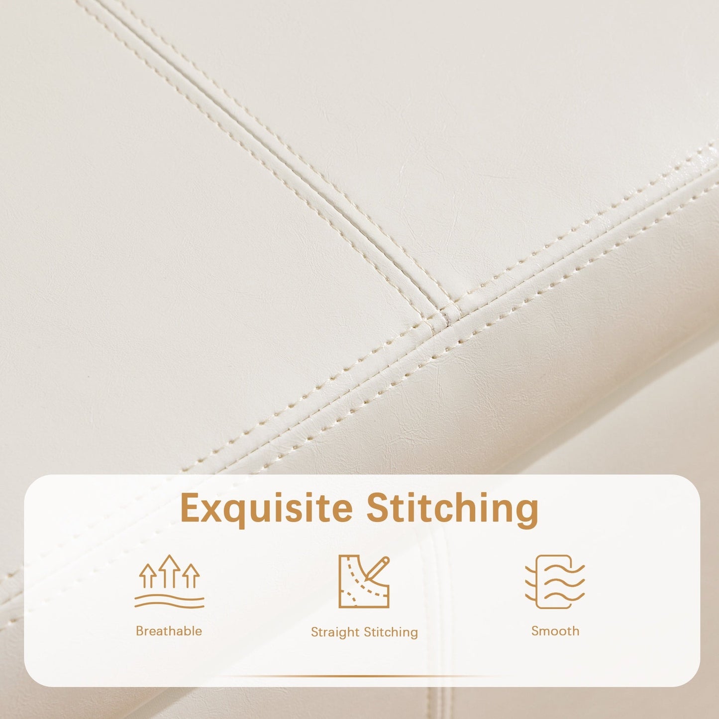 Pouf de rangement rectangulaire capitonné en similicuir (50,3 x 17,50 x 18 cm)