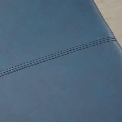 Pouf de rangement rectangulaire capitonné en similicuir (50,3 x 17,50 x 18 cm)