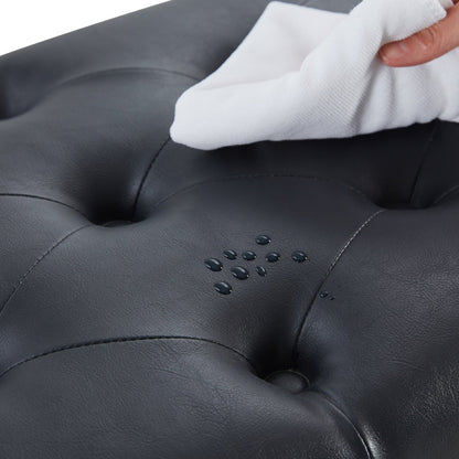 Banc à chaussures d'entrée avec rangement, revêtement en tissu et bois massif, 109 cm (43 pouces), banquette rembourrée pour salon et chambres