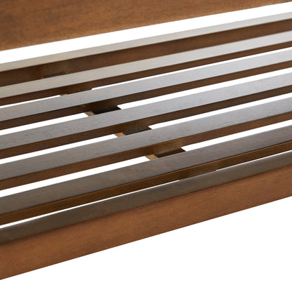 Banc à chaussures d'entrée avec rangement, revêtement en tissu et bois massif, 109 cm (43 pouces), banquette rembourrée pour salon et chambres