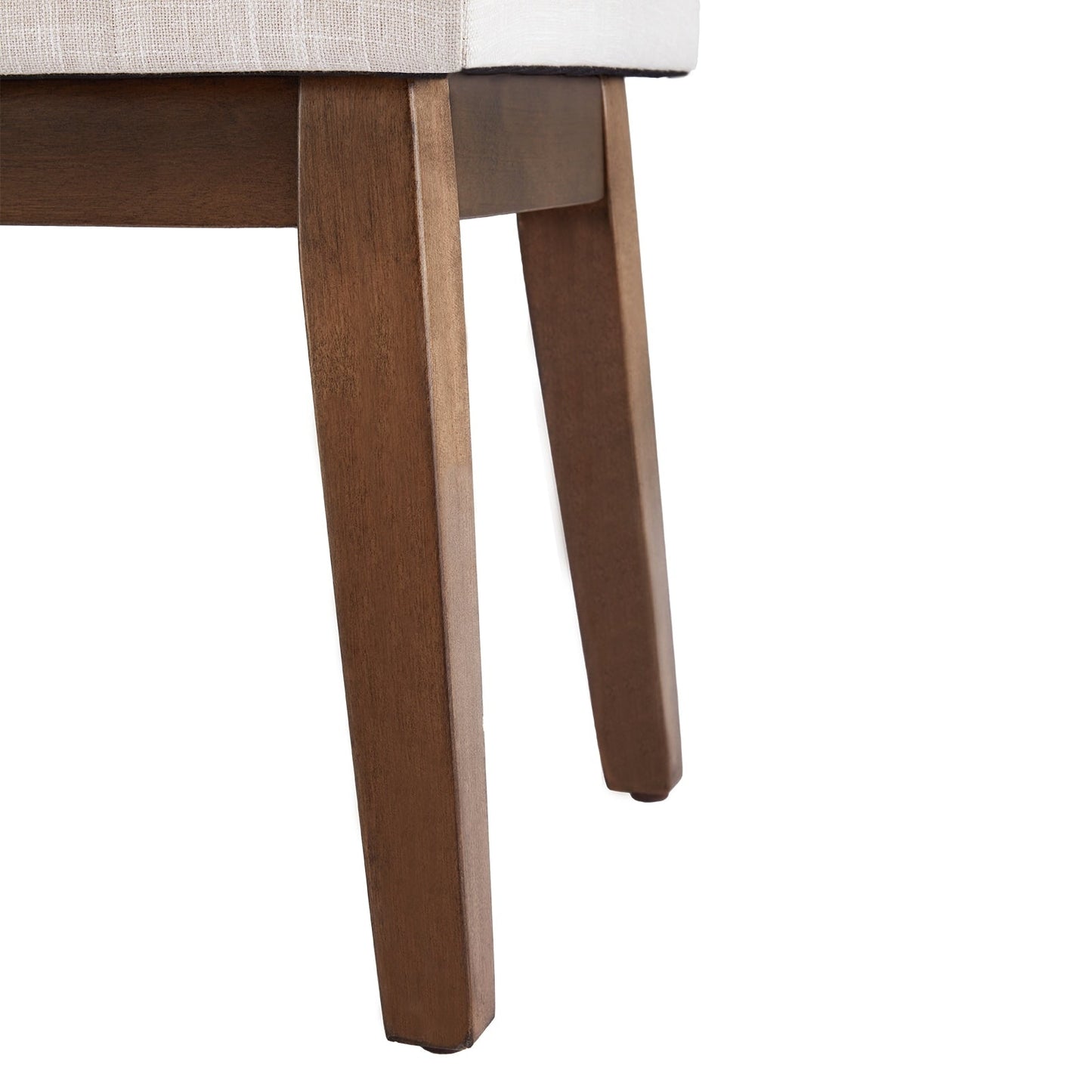 Banc d'entrée rembourré en tissu, banc de chambre à coucher pour pied de lit, beige, bois massif, 112 cm (44 pouces).