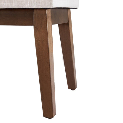 Banc d'entrée rembourré en tissu, banc de chambre à coucher pour pied de lit, beige, bois massif, 112 cm (44 pouces).