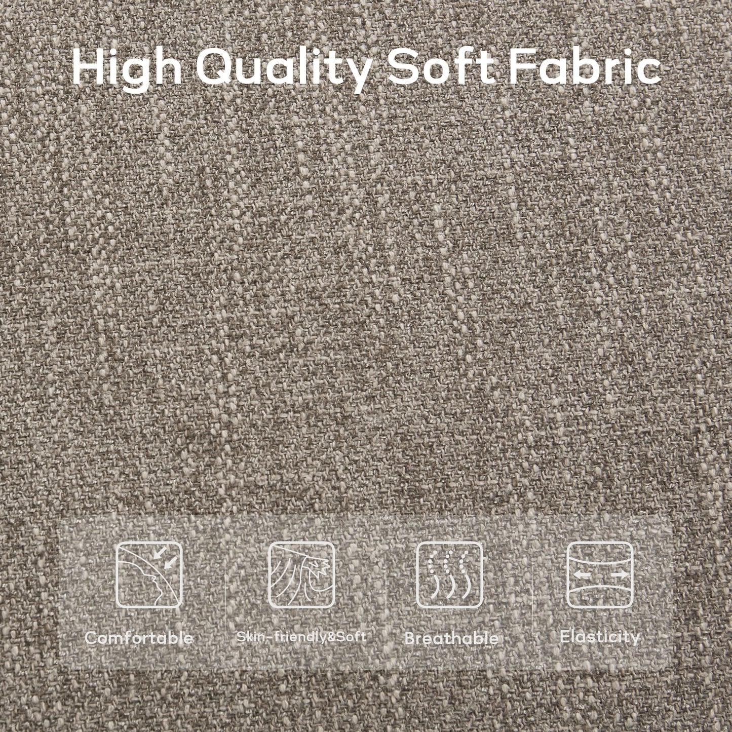 Banc d'entrée rembourré en tissu, banc de chambre à coucher pour pied de lit, beige, bois massif, 112 cm (44 pouces).