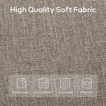 Banc d'entrée rembourré en tissu, banc de chambre à coucher pour pied de lit, beige, bois massif, 112 cm (44 pouces).