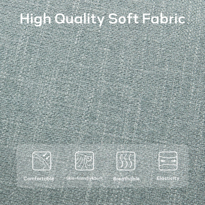 Banc d'entrée rembourré en tissu, banc de chambre à coucher pour pied de lit, beige, bois massif, 112 cm (44 pouces).