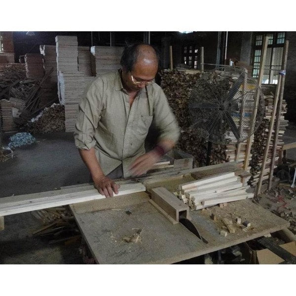 Paravent en bambou ondulé fait main de 1,80 m (Chine)