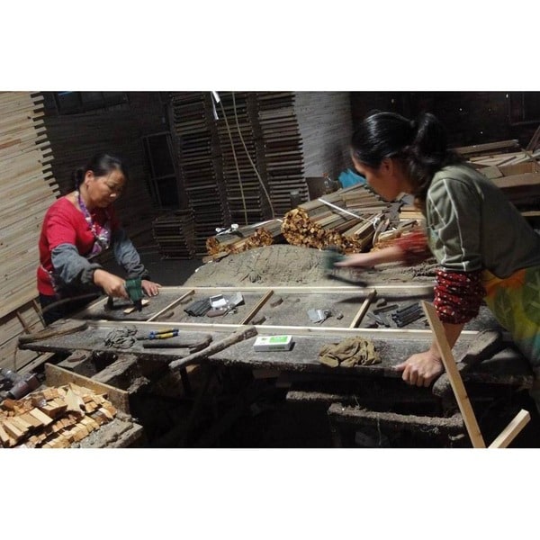 Paravent en bambou ondulé fait main de 1,80 m (Chine)